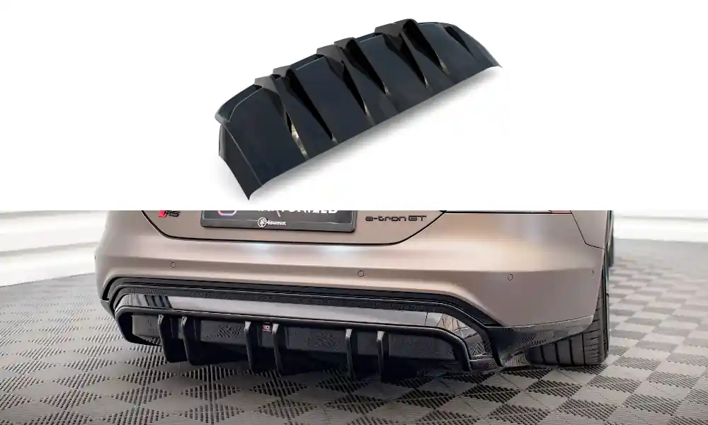 Výhodná Nabídka Audi e-tron GT / RS GT Mk1, vložka zadního nárazníku, černý lesklý plast ABS, Maxton Design