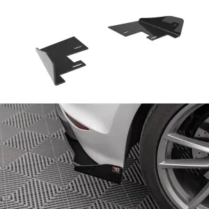 Cenově Výhodný Volkswagen Golf R Mk7, křidélka bočních difuzorů zad. nárazníku, černý lesklý plast ABS, Maxton design