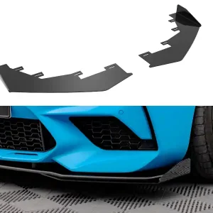 BMW řada M2 F87, rohové spoilery pod přední nárazník, černý lesklý plast ABS, Competition Akce