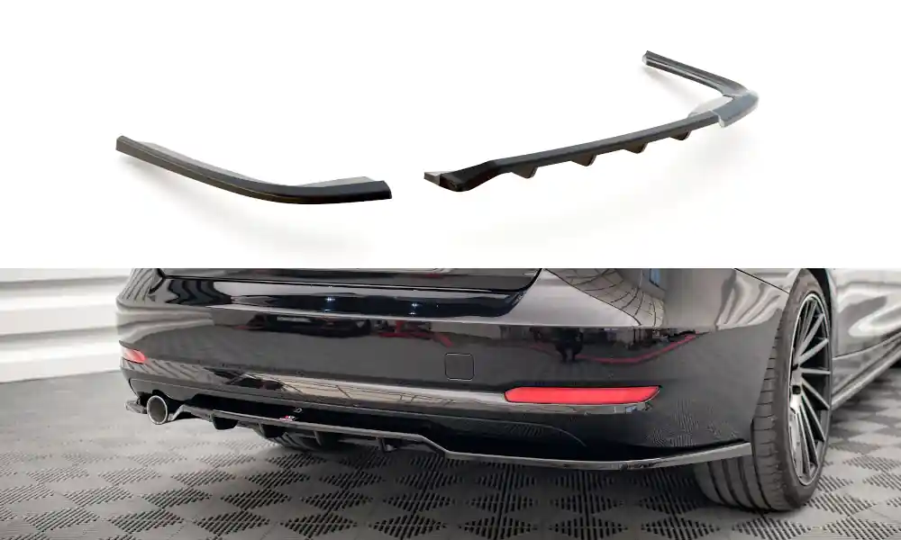 Novinka BMW řada 3 GT F34, středový spoiler pod zadní nárazník s žebrováním, Maxton Design
