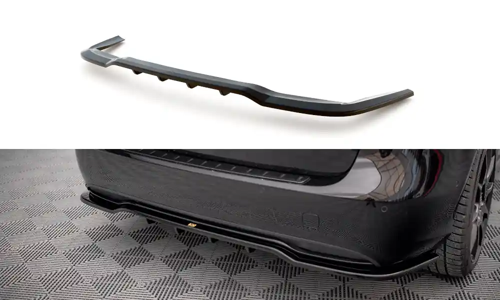 Mercedes třída B W246 středový spoiler pod zadní nárazník s žebrováním Maxton Design Akce