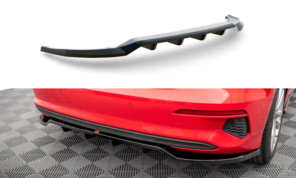 Sleva Audi A3 8Y Středový spoiler pod zadní nárazník s žebrováním Sportback Maxton Design
