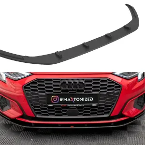 Ihned K Objednání Audi A3 8Y Spoiler pod přední nárazník Street Pro Maxton Design bez povrchové úpravy s červenou linkou