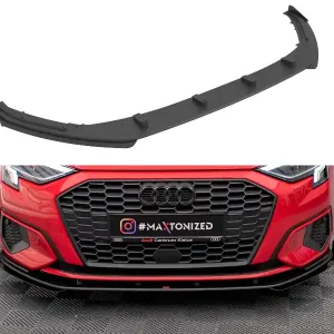 Audi A3 8Y Spoiler pod přední nárazník s křidélky Street Pro Maxton Design bez povrchové úpravy s červenou linkou Vrácení Zdarma