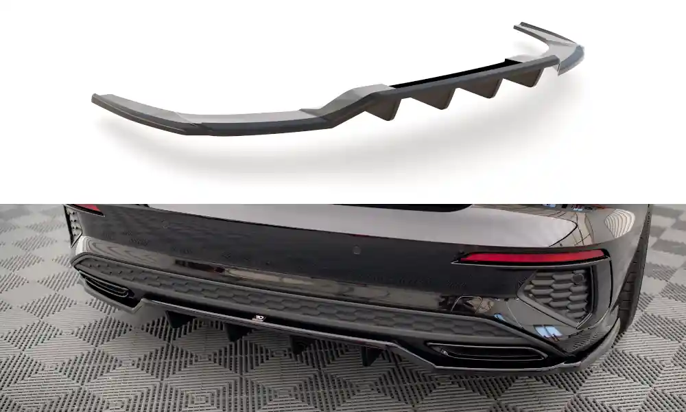 Poslední Šance Audi A3 8Y, středový spoiler pod zadní nárazník s žebrováním, Sedan S-Line, Maxton design