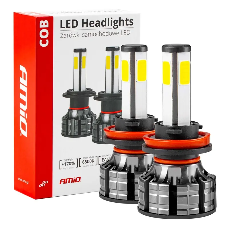 Cenová Bomba LED žárovky pro hlavní svícení H8/H9/H11 COB 4Side