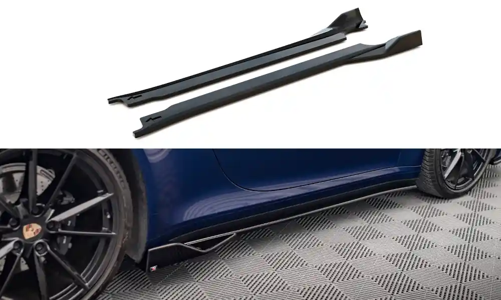 Porsche 911 992 Carrera/Carrera S Aero, difuzory pod boční prahy ver.2, maxton design Poslední Šance