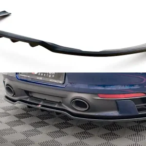 Finální Výprodej Porsche 911 992 Carrera/Carrera S Aero, středový spoiler pod zadní nárazník s žebrováním v.1, maxton design