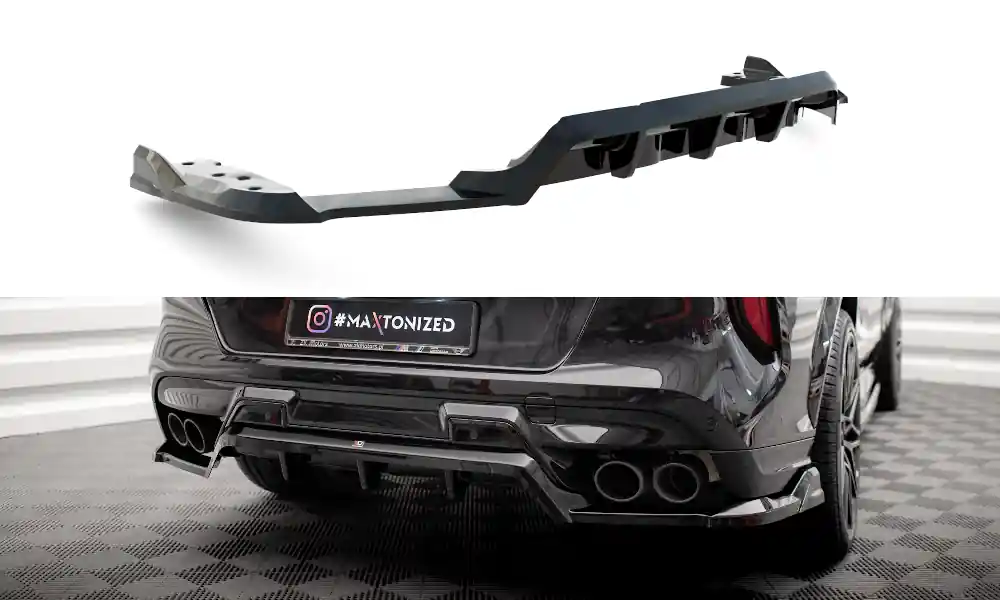 BMW X6 M F96, středový spoiler s žebrováním pod zadní nárazník, Maxton Design Expresní Doručení