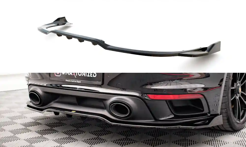 Porsche 911 992 Turbo S, spoiler pod zadní nárazník s žebrováním, Maxton design Vrácení Zdarma