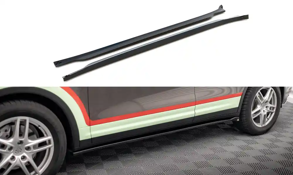 Zlevněný Porsche Cayenne Mk2, difuzory pod boční prahy, Maxton Design