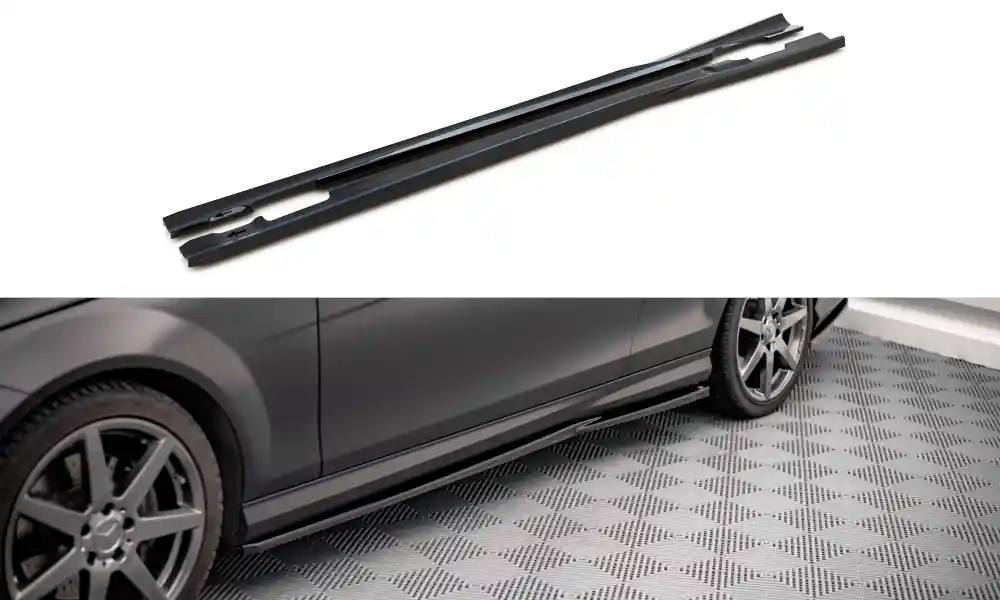 Mercedes C W204/AMG-Line Coupe, difuzory pod boční prahy, Maxton Design Originální