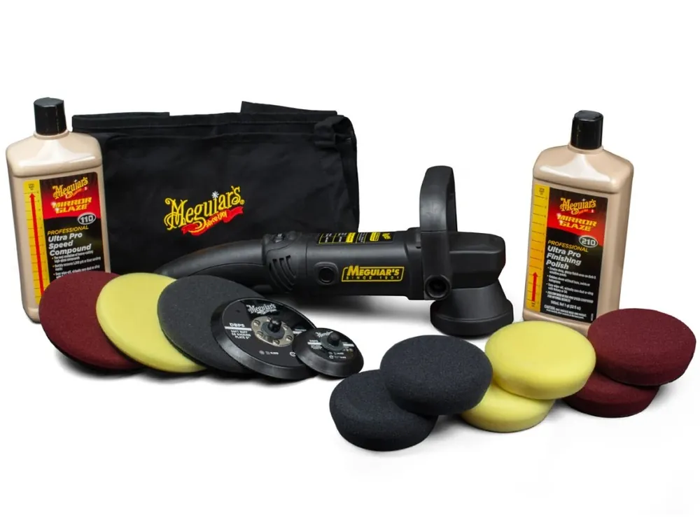 Nejprodávanější Meguiar‘s Mirror Glaze Soft Buff DA Kit 3" + 5" - kompletní sada na profesionální renovaci laku, vč. orbitální leštičky Meguiar‘s MT310