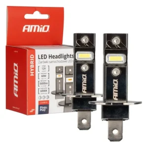Super Cena AMiO LED žárovky H3 6000K Hybrid série Canbus 60W