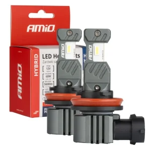 Levný AMiO LED žárovky H8 H9 H11 H16 6000K Hybrid série Canbus 60W
