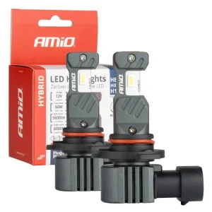 AMiO LED žárovky HB3 HIR1 H10 6000K Hybrid série Canbus 60W Nejprodávanější