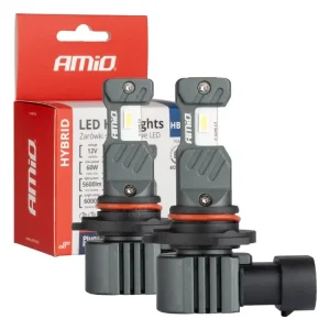 AMiO LED žárovky HB4 9006 6000K Hybrid série Canbus 60W Tovární Cena