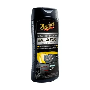 Meguiar‘s Ultimate Black Plastic Restorer - oživovač a ochrana nelakovaných plastů v exteriéru i interiéru, 355 ml Speciální Cena