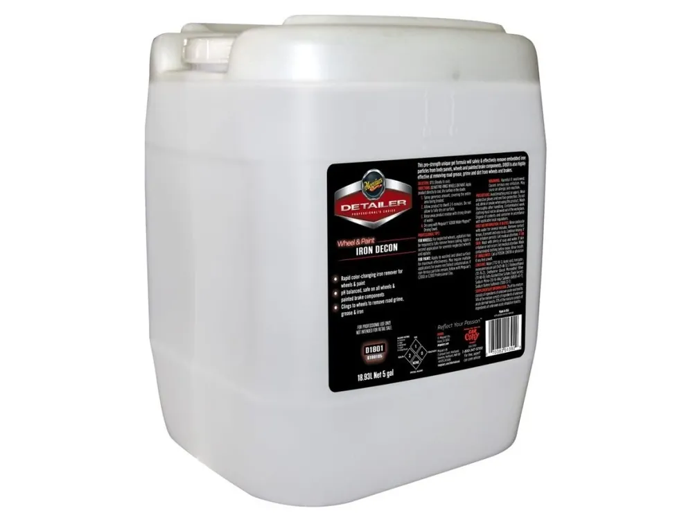 Přímo Od Výrobce Meguiar‘s Professional Wheel & Paint IRON DECON - pH neutrální čistič disků s přebarvováním do ruda + chemická dekontaminace karoserie, 18,93 l