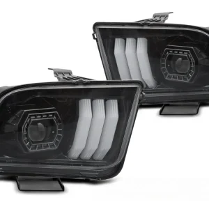 Přední světla FORD MUSTANG 04-09 černá TubeLight Kup Teď