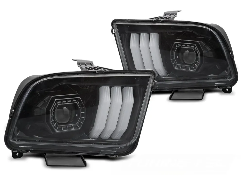 Přední světla FORD MUSTANG 04-09 černá TubeLight Kup Teď