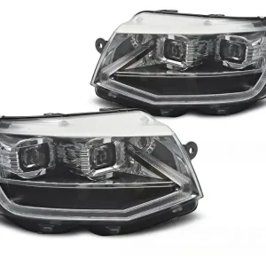 Přední světla VW T6 15-19 chrom LED TUBE SEQ s denním svícením Levný