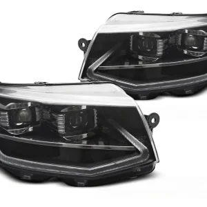 Přední světla VW T6 15-19 černá LED TUBE SEQ s denním svícením Ihned K Objednání