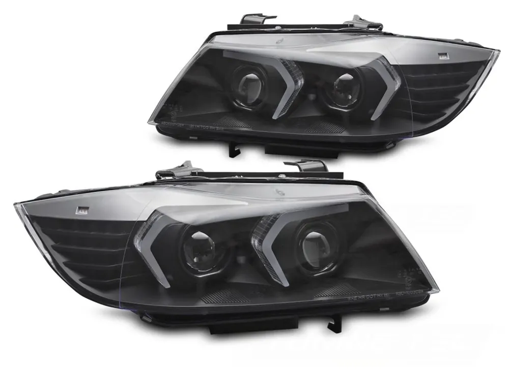 Přední světla BMW E90/E91 LCI 09-11 černá XENON LED Ověřený