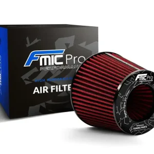 Hit Sezóny Sportovní vzduchový filtr FMIC.Pro délka 125 mm montážní průměr 76 mm - červený