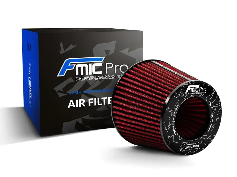 Hit Sezóny Sportovní vzduchový filtr FMIC.Pro délka 125 mm montážní průměr 76 mm - červený