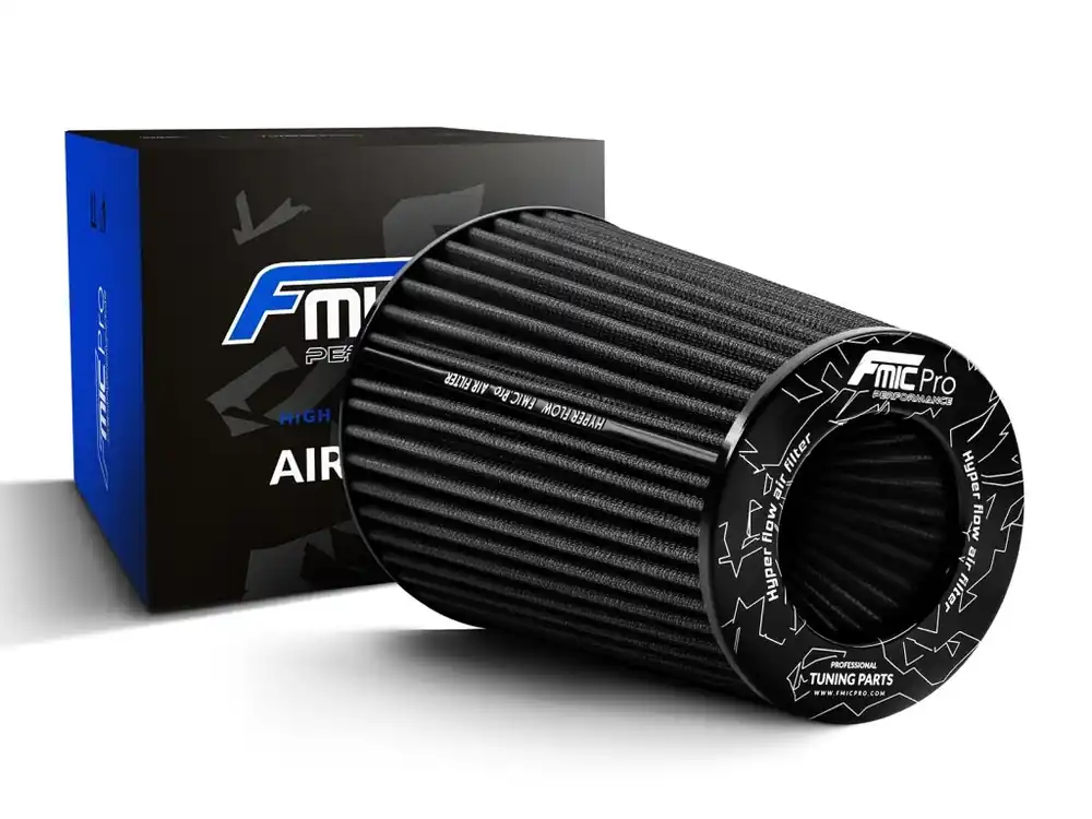 Novinka Sportovní vzduchový filtr FMIC.Pro délka 225 mm montážní průměr 100 mm - černý