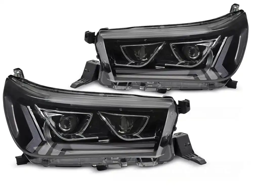 Poslední Šance Přední světla TOYOTA HILUX 16-20 černá LED