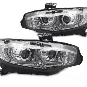 Přední světla HONDA CIVIC X 16-21 chrom LED DRL SEQ Hit Sezóny