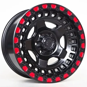 Alu kola Replica OF3 (4x4) 9X17 6X114,3 ET10 66,1 Matt Black + Red Line Výprodej