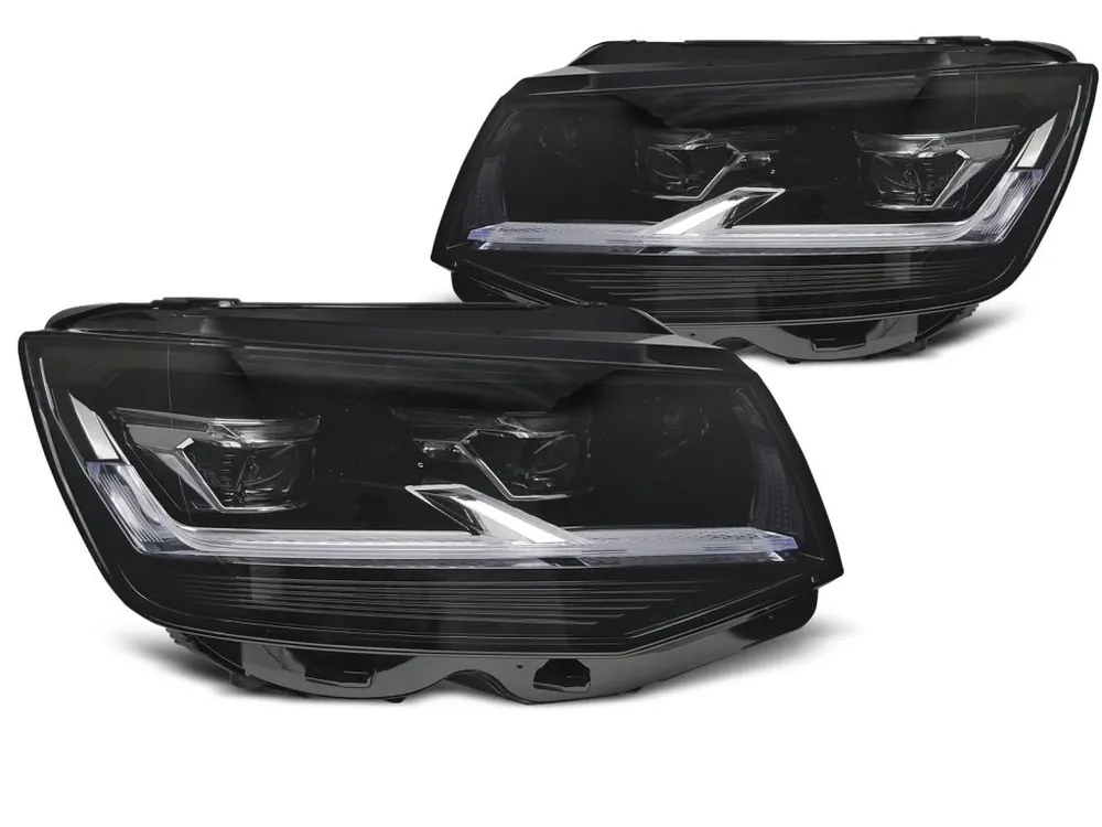 Časově Omezené Přední světla VW T6 15-19 FULL LED DRL SEQ černá