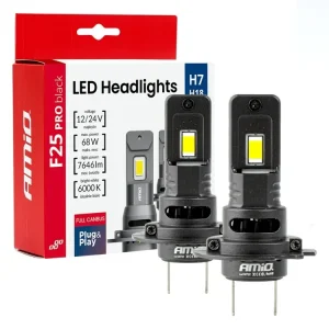Kup Teď AMiO LED žárovky H7 Série F25 PRO BLACK FULL CANBUS 68W 12V 24V