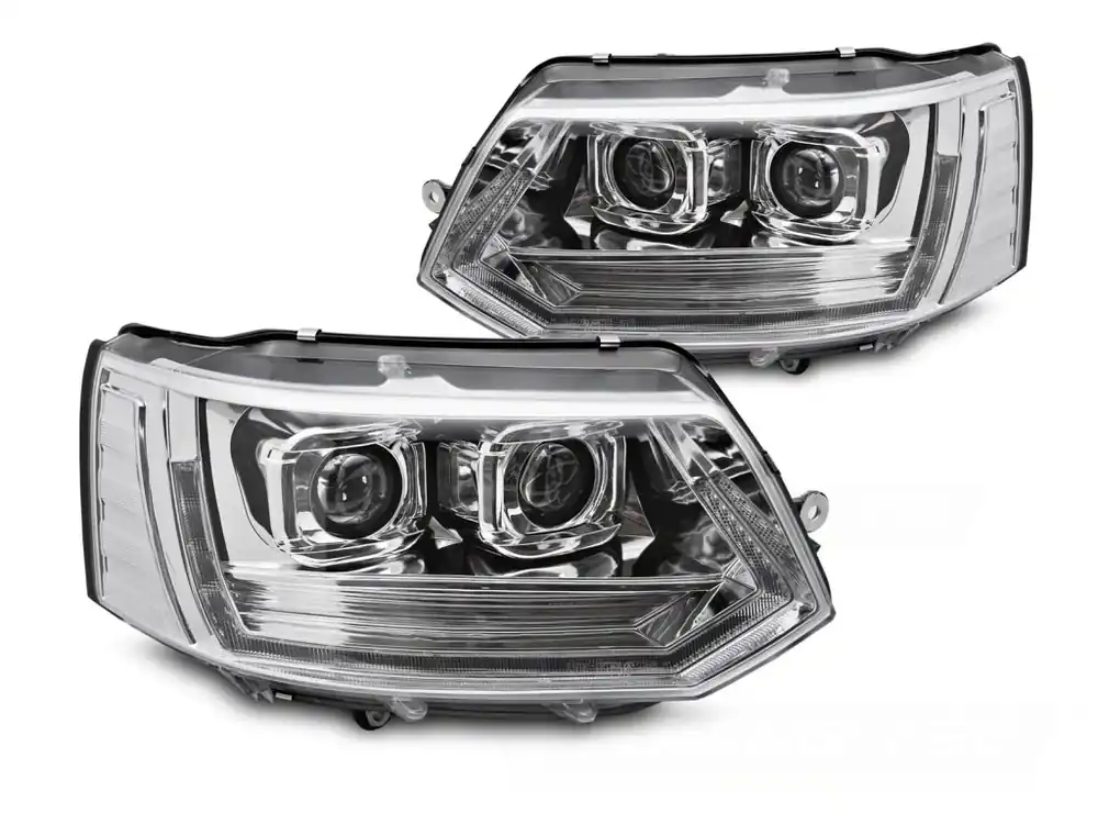 Horká Nabídka Přední světla VW T5 10-15 TRU TUBE DRL chrom