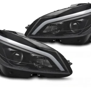 Aktuální Přední světla MERCEDES W204 11-14 LED SEQ DRL černé
