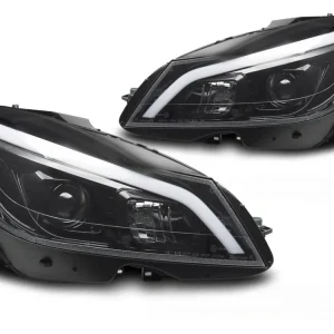 Přední světla MERCEDES W204 11-14 LED SEQ DRL lesklé černé Sleva