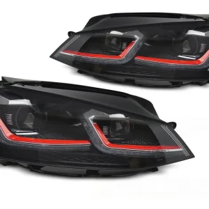 Časově Omezené Přední světla VW GOLF VII 13-17 RED LED SEQ DRL