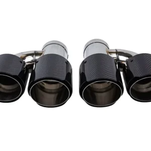Bezpečná Platba Koncovka výfuku 2x101mm, vstup 70mm, sada karbonových lesklých