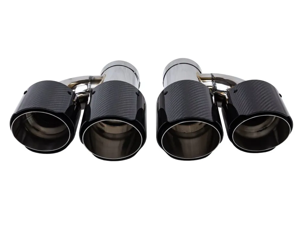 Bezpečná Platba Koncovka výfuku 2x101mm, vstup 70mm, sada karbonových lesklých