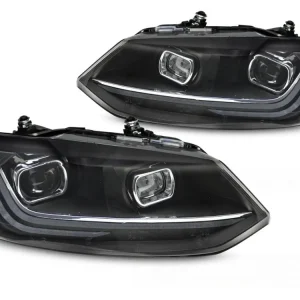 Rychlé Dodání Přední světla VW POLO 6R 09-17 SILVER SEQ DRL LED