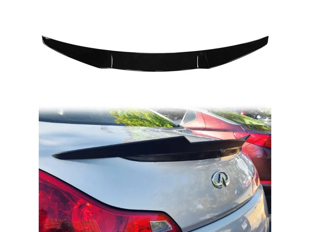 Rychlé Dodání Zadní spoiler Infiniti G37, lesklý černý, ABS plast