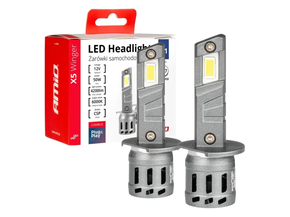 AMiO LED žárovky H1 6000K X5-series WINGER max 30W Speciální Cena
