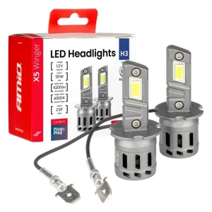 Sezónní Sleva AMiO LED žárovky H3 6000K X5-series WINGER max 30W