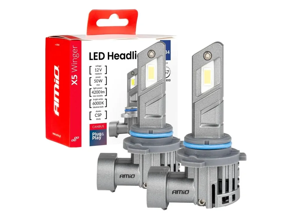 Cenový Hit AMiO LED žárovky HB4 6000K X5-series WINGER max 50W