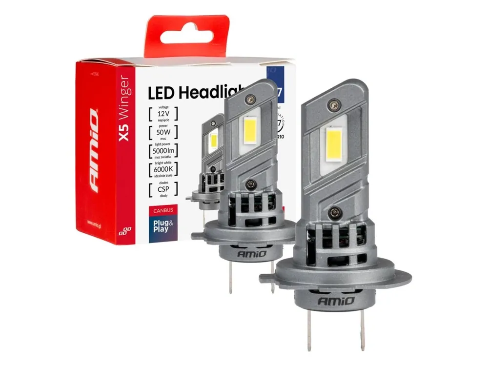 AMiO LED žárovky H7 6000K X5-series WINGER max 40W Aktuální