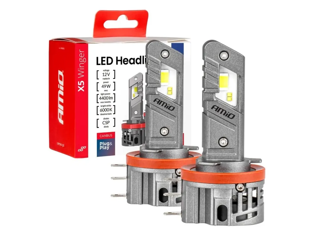 Nejprodávanější AMiO LED žárovky H15 6000K X5-series WINGER 49W CANBUS