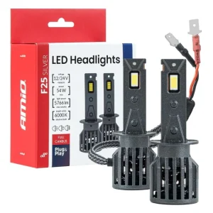 AMiO LED žárovky H1 Série F25 SILVER FULL CANBUS 54W 12V 24V Autentický